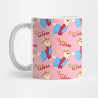 Farmer Llama Pink Pattern Mug